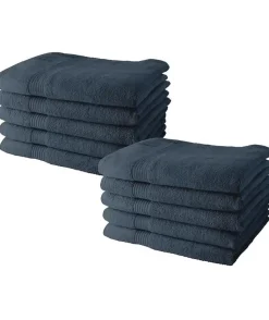 Lot de 10 serviettes de Toilette TODAY 50x90 cm 100% Coton - Denim