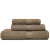 Lot De 3 Serviettes De Toilette Coordonnées En Coton Éponge De Couleur Noisette, De Tailles Différentes