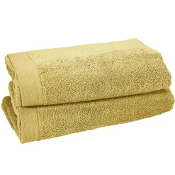Lot de 2 serviettes de toilette 500 g/m² Miel 50x90 cm STUDIO