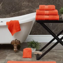 Lot de 3 serviettes invité 550 g/m² Corail 30x50 cm LUXURY