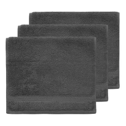 Lot de 3 serviettes invité 550 g/m² Anthracite 30x50 cm LUXURY