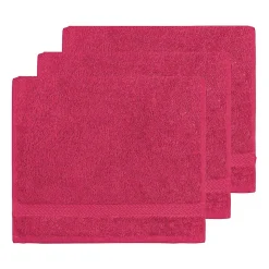 Lot de 3 serviettes invité 550 g/m² Rose Indien 30x50 cm LUXURY