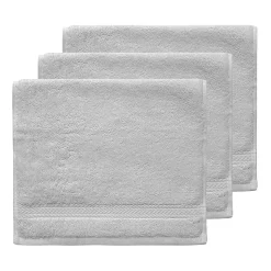 Lot de 3 serviettes invité 550 g/m² Gris Perle 30x50 cm LUXURY