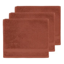 Lot de 3 serviettes invité 550 g/m² Terracota 30x50 cm LUXURY