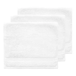 Lot de 3 serviettes invité 550 g/m² Blanc 30x50 cm LUXURY