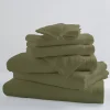 Lot de 2 Serviettes Invités Unies et Colorées (33x50 cm - Vert tilleul)