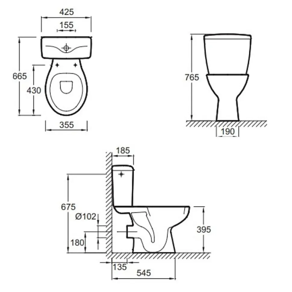 Lot de 2 WC à poser sortie horizontale JACOB DELAFON Eolia avec abattant