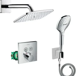 Lot robinet douche encastré thermostatique HANSGROHE + Douche de tête Raindance E 240 fixation murale