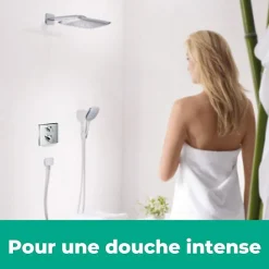 Lot robinet douche encastré thermostatique HANSGROHE Ecostat Square + Douche de tête Raindance E 240