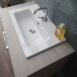 Lotto Meuble De Salle De Bain Mural 80Cm Avec Lavabo Et Miroir
