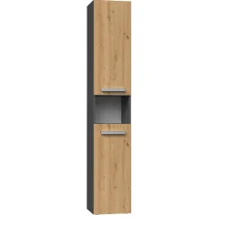 LUANA - Meuble salle de bain 2 portes - 31x30x174 cm - Colonne rangement SDB