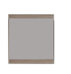MALEA - Meuble de salle de bain - Miroir mural avec tablette en mélaminé de couleur chêne. L-H-P : 65-70-4 cm