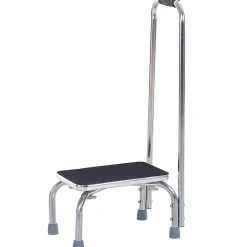 Marche avec barre d'appui - marchepied de sécurité - marche d'accès au bain - plateforme & patins antidérapants - acier galvanisé