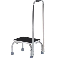 Marche avec barre d'appui - marchepied de sécurité - marche d'accès au bain - plateforme & patins antidérapants - acier galvanisé