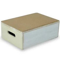 Marchepied en bois 15 cm - avec revêtement liège pour salle de bain ou dans la maison - Anti dérapant