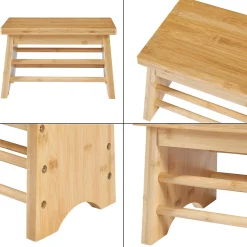 Marchepied Ryslinge bambou 33 x 22 x 20 cm naturel en.casa