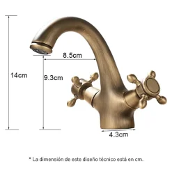 Melangeur lavabo retro AGNES or ancien