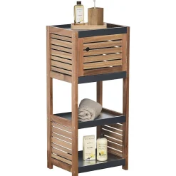 Meuble bas de rangement 1 porte en acacia