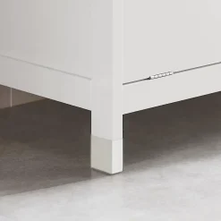 Meuble Bas de Salle de Bain avec 1 Tiroir, 1 Panier à Linge et 3 Panier, BZR77-W, SoBuy