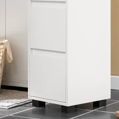 Meuble Bas de Salle de Bain avec Tiroir, Compartiments et Porte-Serviette, BZR29-W, SoBuy