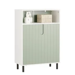 Meuble Bas de Salle de Bain Meuble de Rangement avec 2 Portes, BZR138-GR, SoBuy