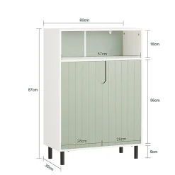 Meuble Bas de Salle de Bain Meuble de Rangement avec 2 Portes, BZR138-GR, SoBuy