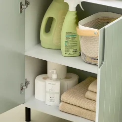 Meuble Bas de Salle de Bain Meuble de Rangement avec 2 Portes, BZR138-GR, SoBuy