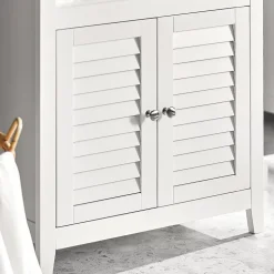Meuble Bas de Salle de Bain Buffet Commode Armoire de Rangement, BZR13-W, SoBuy