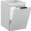 Meuble bas de salle de bain avec panier à linge ADEL BLANC40 cm