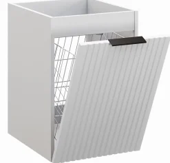 Meuble bas de salle de bain avec panier à linge ADEL BLANC40 cm
