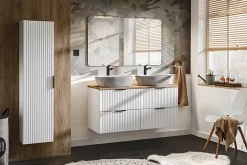 Meuble bas de salle de bain avec panier à linge ADEL BLANC40 cm
