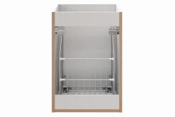 Meuble bas de salle de bain avec panier à linge ADEL BLANC40 cm