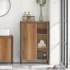 Meuble Bas de Salle de Bain avec 3 Compartiments et 1 Panier à Linge, BZR65-PF, SoBuy