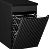 Meuble bas de salle de bain avec panier à linge et plan NOVA NOIR 40 cm