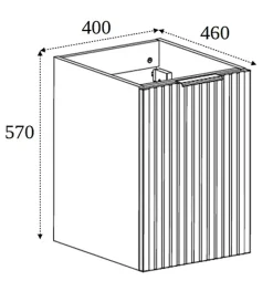 Meuble bas de salle de bain à suspendre avec une porte FLOW CACHEMIRE 40 cm