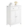 Meuble Bas de Salle de Bain Armoire Toilette Buffet Commode, FRG238-W, SoBuy