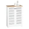 Meuble Bas Placard de Rangement avec 2 Portes Persiennes, BZR41-W, SoBuy