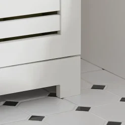 Meuble Bas Placard de Rangement avec 2 Portes Persiennes, BZR41-W, SoBuy