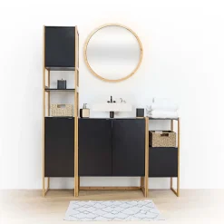 Meuble bas sous lavabo Naturéo noir - Blanc- 5five