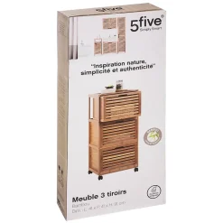 Meuble colonne 3 tiroirs Bambou Sicela - 5Five