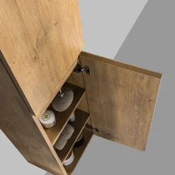 Meuble Colonne Armoire suspendue MDF Chêne 165x35x30cm, charnière à droite, Livrée assemblée - ALICE