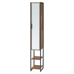 Meuble colonne de salle de bain Namsskogan 160 x 24 x 30 cm effet noyer noir en.casa