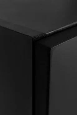 Meuble colonne de salle de bain suspendu MODERN noir 35 x 136 cm