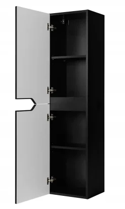 Meuble colonne de salle de bain suspendu MODERN noir 35 x 136 cm
