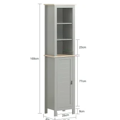 Meuble Colonne de Salle de Bain, Armoire Haute, BZR68-HG, SoBuy