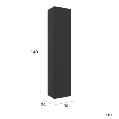 Meuble colonne de salle de bain H 140 cm coloris noir mat à suspendre - KARAIB