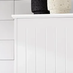 Meuble Colonne de Salle de Bain avec 2 Portes et 1 Tiror, BZR109-W, SoBuy