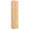 Meuble colonne de salle de bain H 140 cm effet chêne brut à suspendre - KARAIB