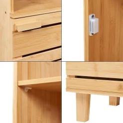 Meuble colonne de salle de bain Epind bambou 180 x 33 x 30 cm naturel
