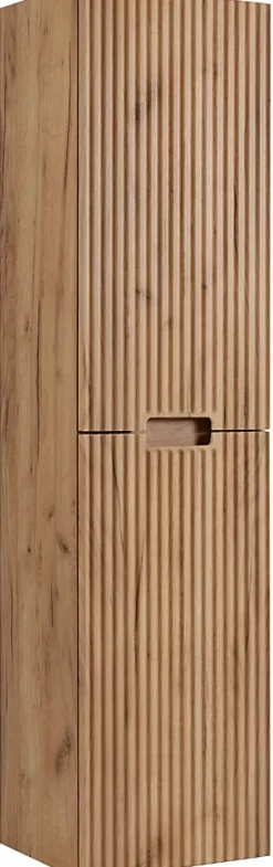 Meuble colonne de salle de bain suspendu VENA chêne 36 x 136 cm